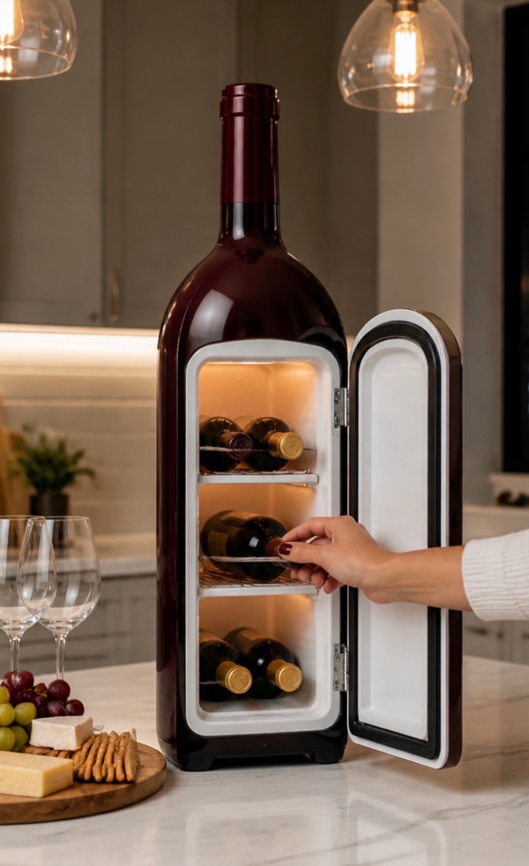 CorkChill Wine Bottle Fridge — open view